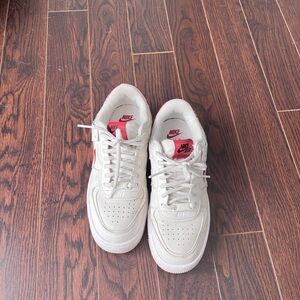 Nike White and Red Sneakers